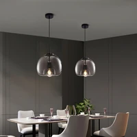 nordic led ceiling chandelier e27 gray glass pendant lamp living room dining tables kitchen bedroom modern luxury light fixtures
