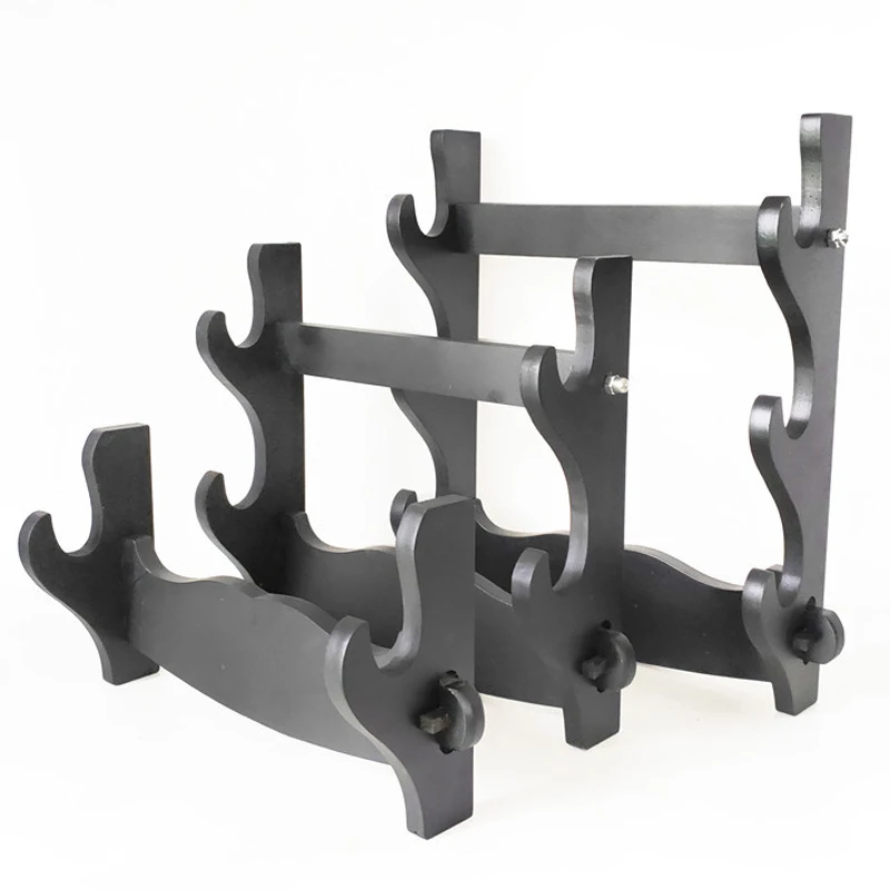 

1/2/3 Tiers Wall Mount Sword Stand Black Brown Japanese Katana Holder Samurai Sword Knife Display Stand Living Room Decoration