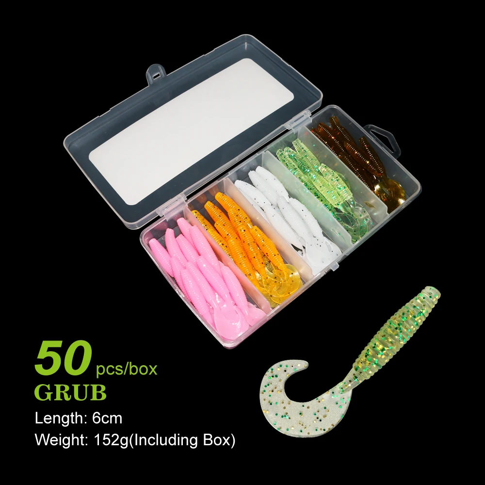 New Soft Bait Kit Silicone Wobbles for Trolling Plastic Worm Lures With Box Carp Bass Crankbait Artificial Swimbait Tackle Pesca