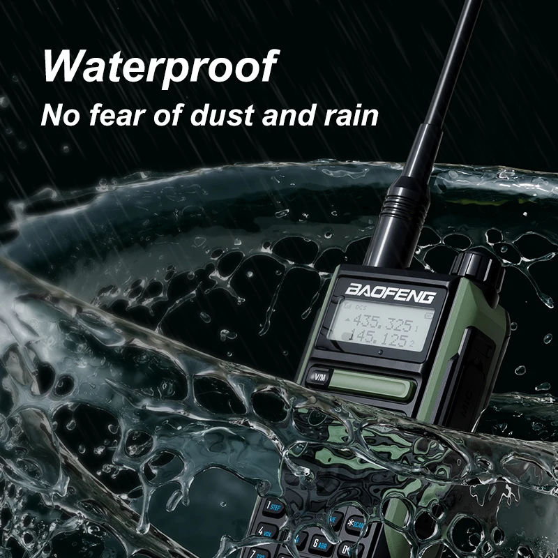 baofeng walkie talkies rechargeable two way radios 5w support type c cable long range ham radio with 5800mah radio station uv 16 free global shipping