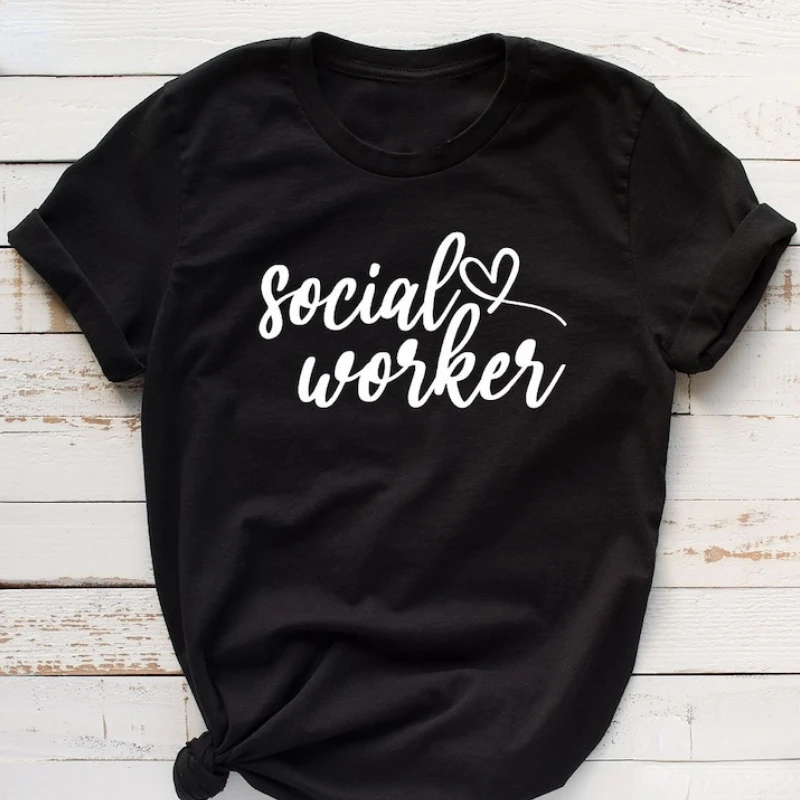 Service Social Worker graphic t shirts, Social Worker Grad Gift, If salary permits, buy yourself a shirt.print 100% cotton tops.
