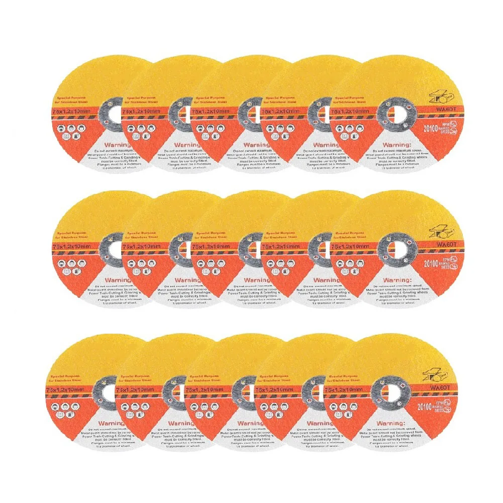 

15Pcs Circular Resin Saw Blade 75mm Cutting Disc Grinding Wheel 10mm Bore For Angle Grinder Machine Power Tools Accessories