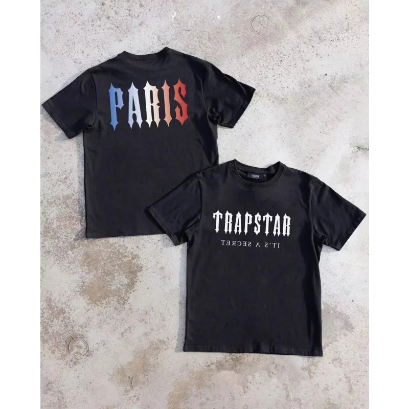 

Heavy Fabric Trapstar Paris Print Top Tee Men Women 1:1 Tags 100% Cotton Summer Style Oversized Trapstar T-Shirt