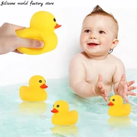 silicone world little yellow duck childrens toy small yellow duck beach toy playing in water baby bath toy pinch called duck
