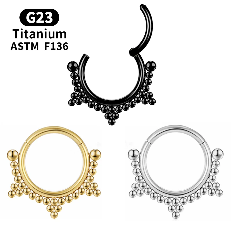 

Septum Piercing Cartilage Wholesale Titanium Tragus Body Jewelry G23 Nose Ring Earrings Helix Zircon Hinge Segment Clicker Women