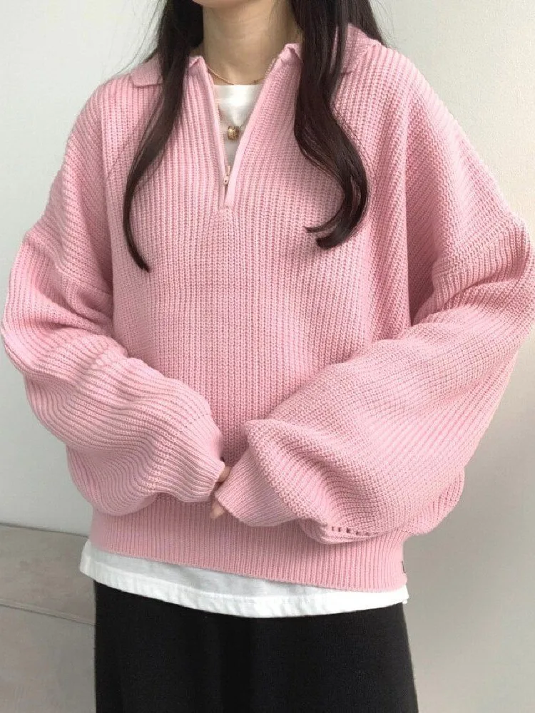 Вязаный осенний пуловер с длинными рукавами топы женские свободные