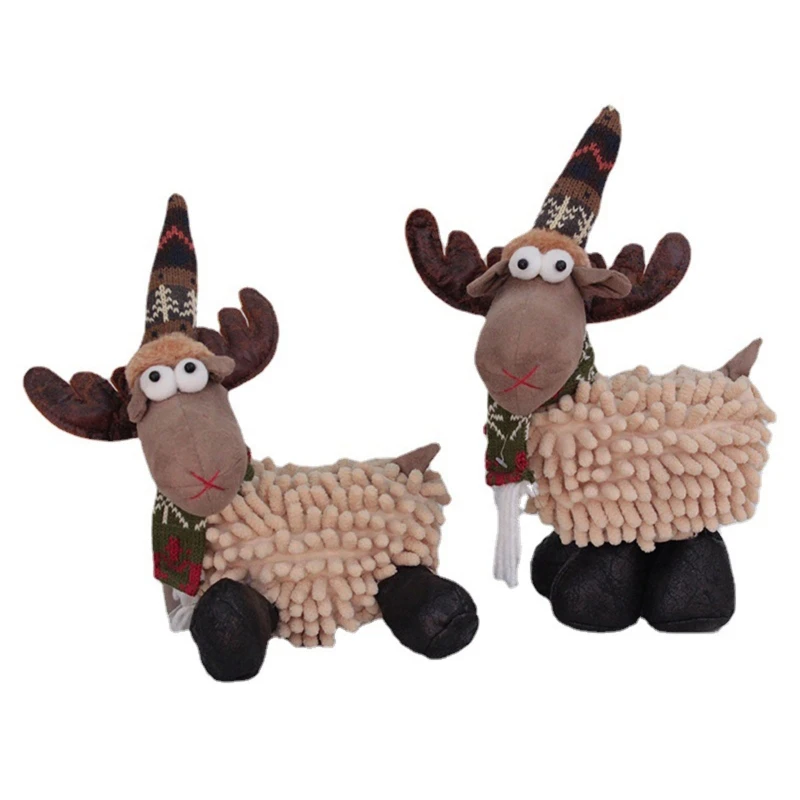 

Deer Desktop Ornaments Creative Color Reindeer Figurine Christmas Decor