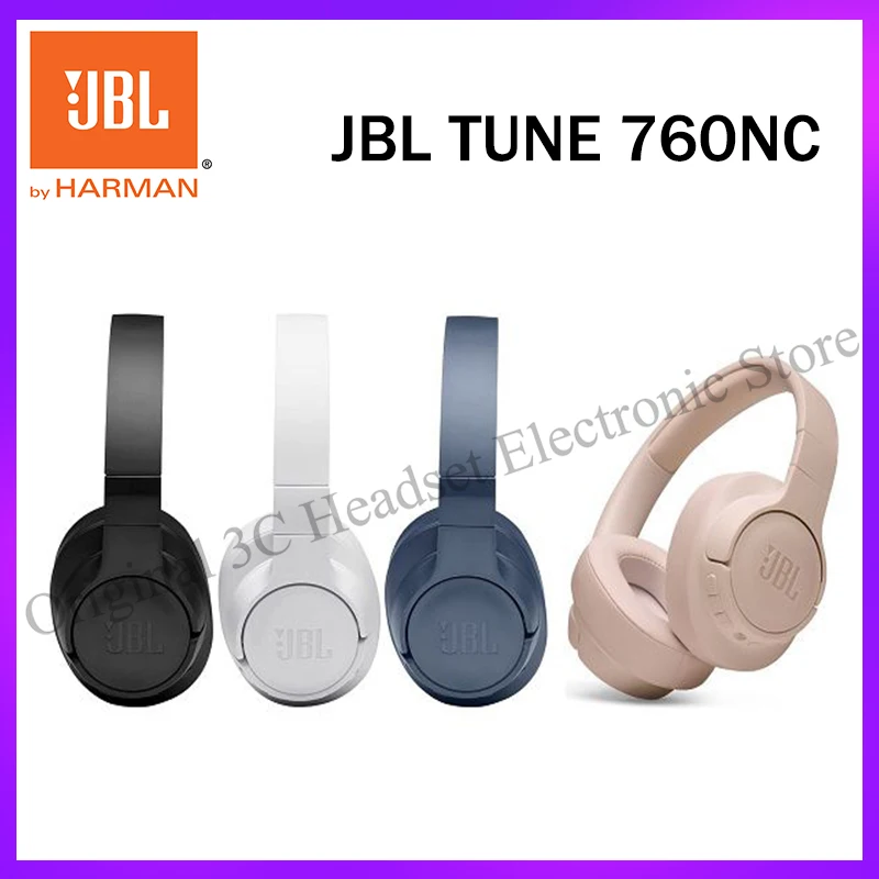 

Оригинальные беспроводные Bluetooth-наушники JBL Tune 760NC, стереонаушники T760NC, музыкальные спортивные наушники-вкладыши с басами, складная гарнитура