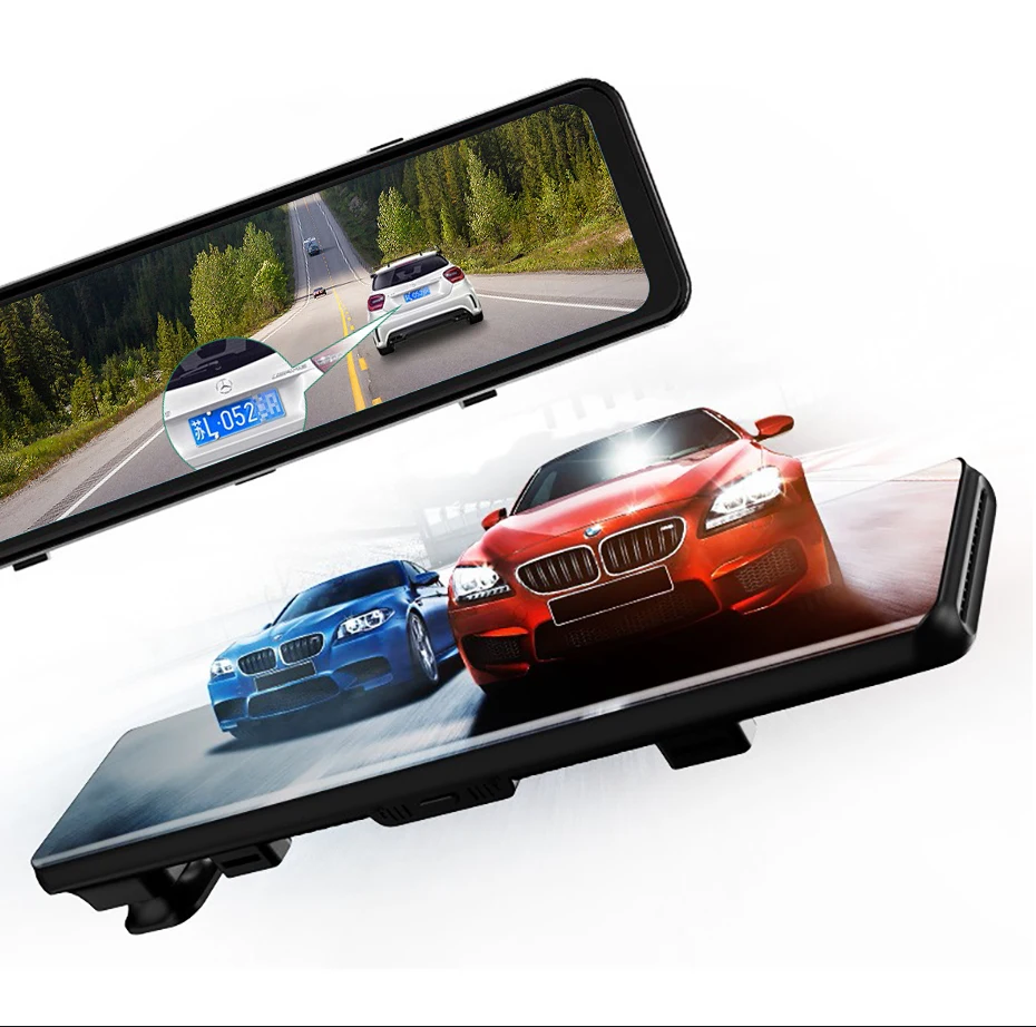 $108.00 4K Video 12 Inch Rear View Mirror Recorder Dash Cam WIFI GPS Track Car DVR Sony IMX415 Ultra HD 3840*2160P Camera for Phone App