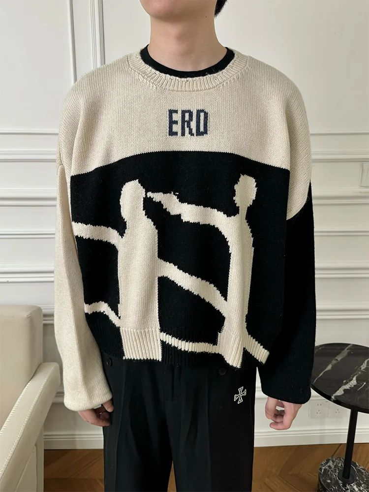 Зимний жаккардовый свитер ERD Enfants Riches Deprimes для мужчин и женщин короткие широкие