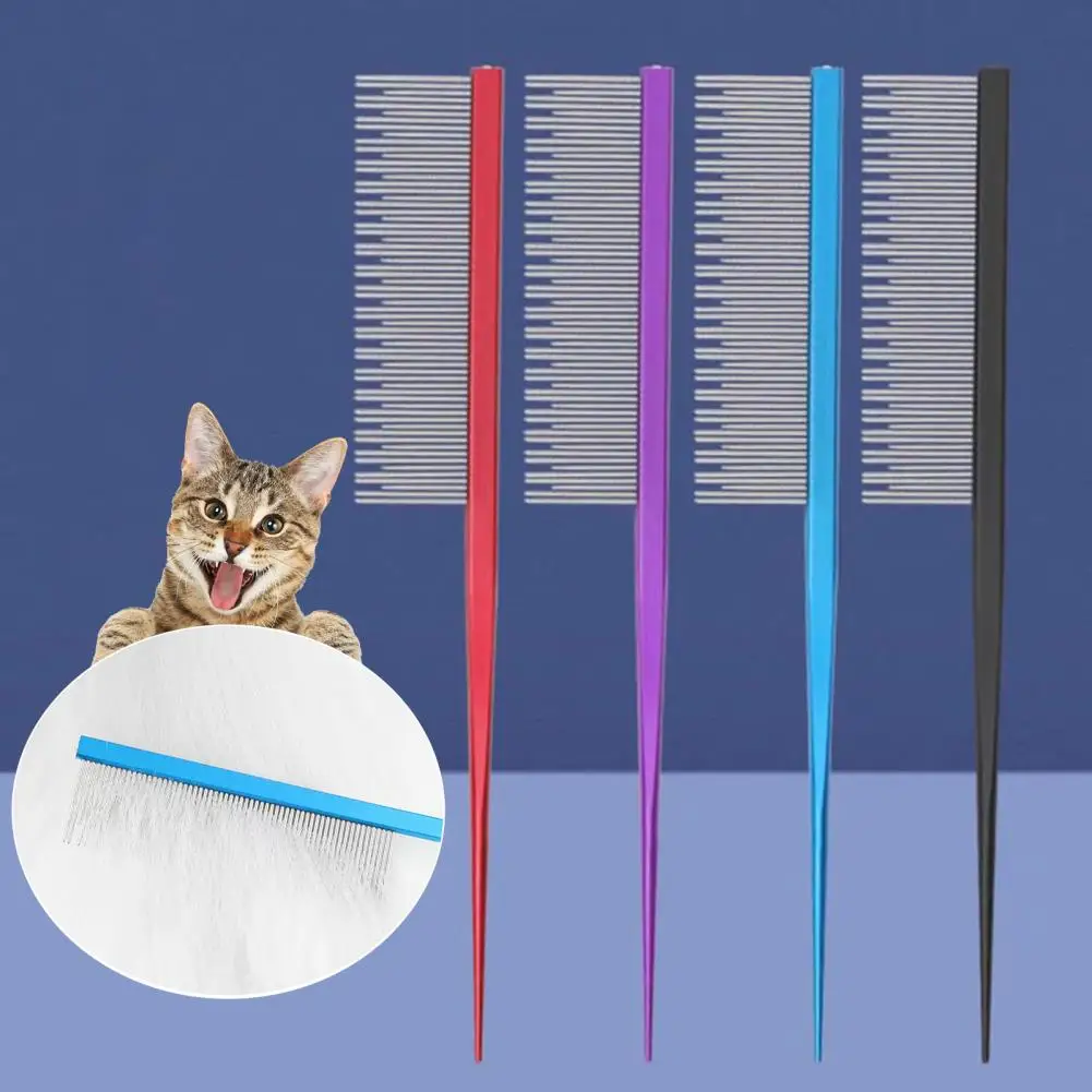 

Durable Pet Hair Comb Harmless Hair Removing Comb with Long Short Teeth Rounded Teeth Sturdy Pet Comb for Kitty