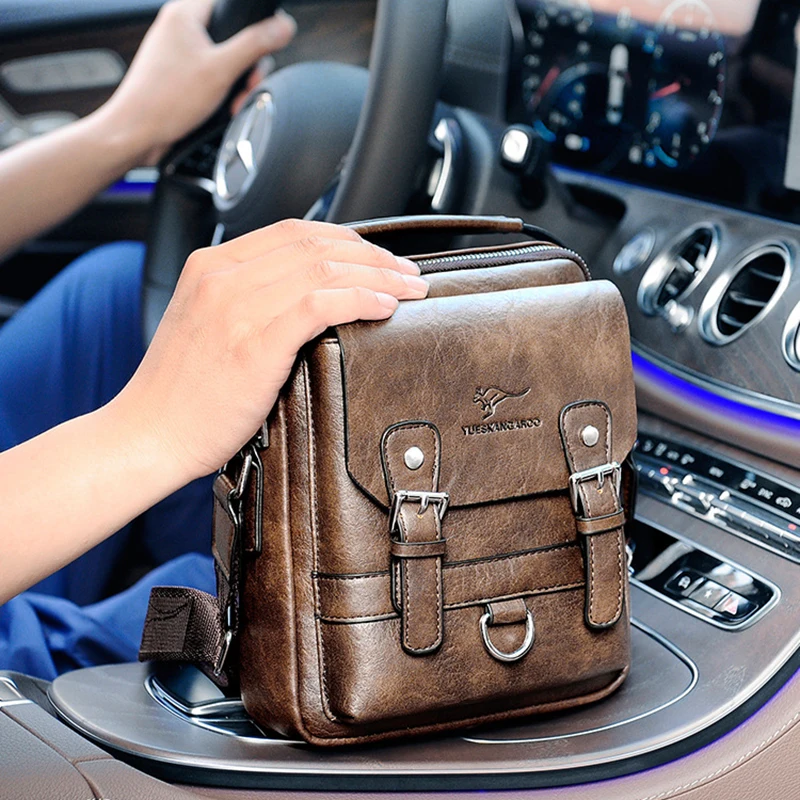 Сумка на плечо из искусственной кожи мужская квадратный портфель деловой тоут