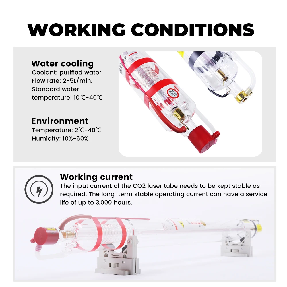 Everl CL Высококачественная стеклянная CO2 лазерная трубка 35 Вт/40 Вт для фотографий