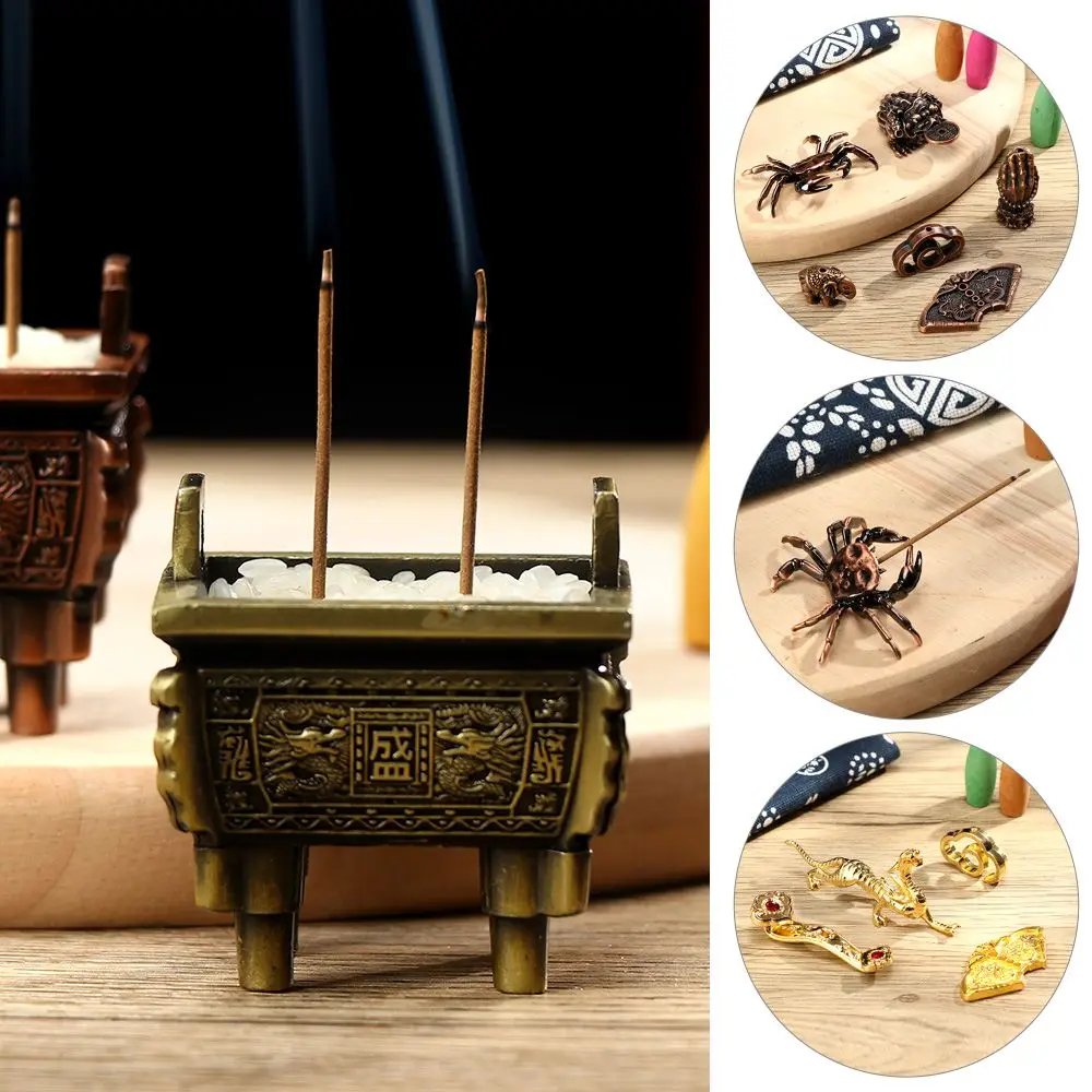 Home Decoration Teahouse Ornament Cloud Elephant Shape Zinc Alloy Censer Ash Catcher Joss-stick Base Incense Holder