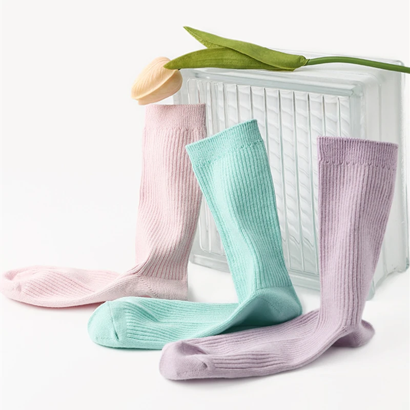 Renaissance Spring/summer New Plain Double Needle Women's Socks Combed Cotton Gift Box Boneless Solid Color Mid-tube Socks