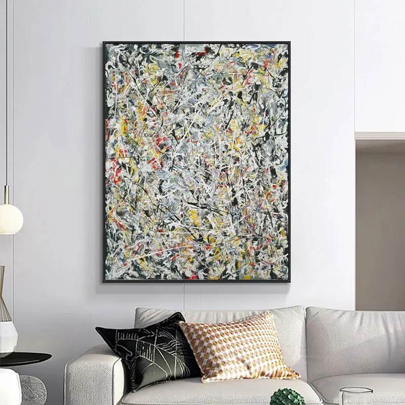 

Jackson Pollock Abstract Canvas Oil Paintings Nordic White Light Art Posters Prints Living Room Bedroom Home Decor Wall Pictures