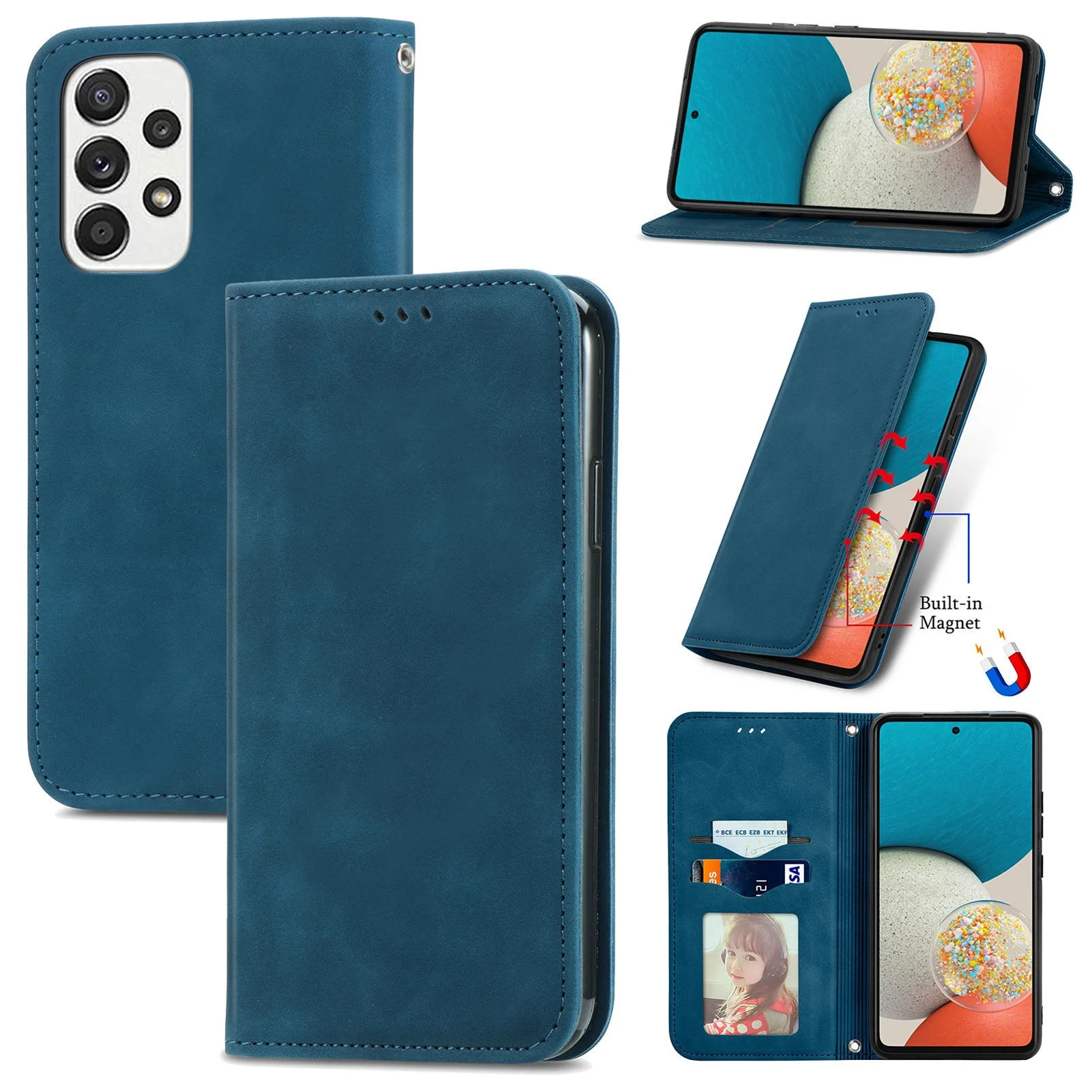 Retro Leather Flip Case for Vivo V29E V29 Lite V27 Pro V25 V23 V21 V20 SE Business Magnetic Closed 360 Protection Book Cover