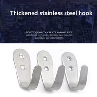 stainless steel door mounted hook with screws cabinet clothes hat bag wall hangers organizer home kitchen storage tools