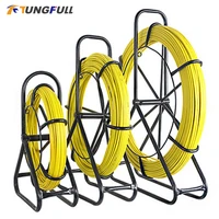 568mm 50100m fiberglass wire cable running rod duct rodder snakes fish tape rodder reel wire cable running puller rod