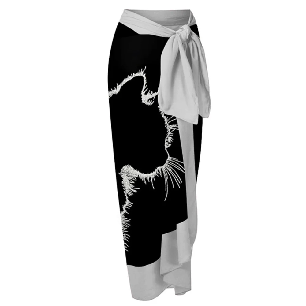 

Модный женский пляжный купальник с принтом и бантом, сексуальные рюкзаки, купальный костюм, облегающий комплект бикини и накидка, 2023