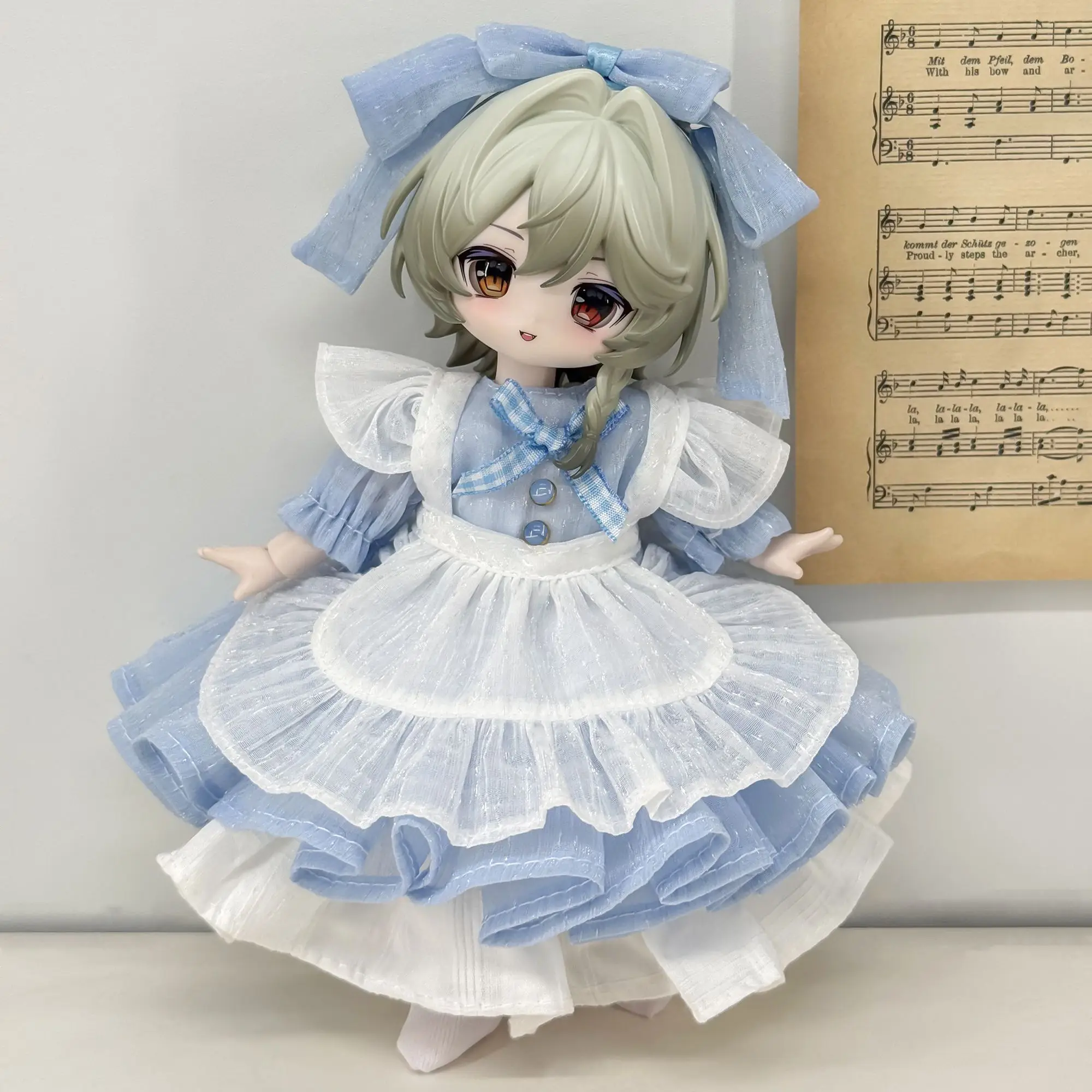 Фото Милый японский кимоно для куклы BJD в масштабе 1/6, традиционный халат с принтом розового кролика и яблока для куклы BJD 1/6, кукла в комплект не входит. №5