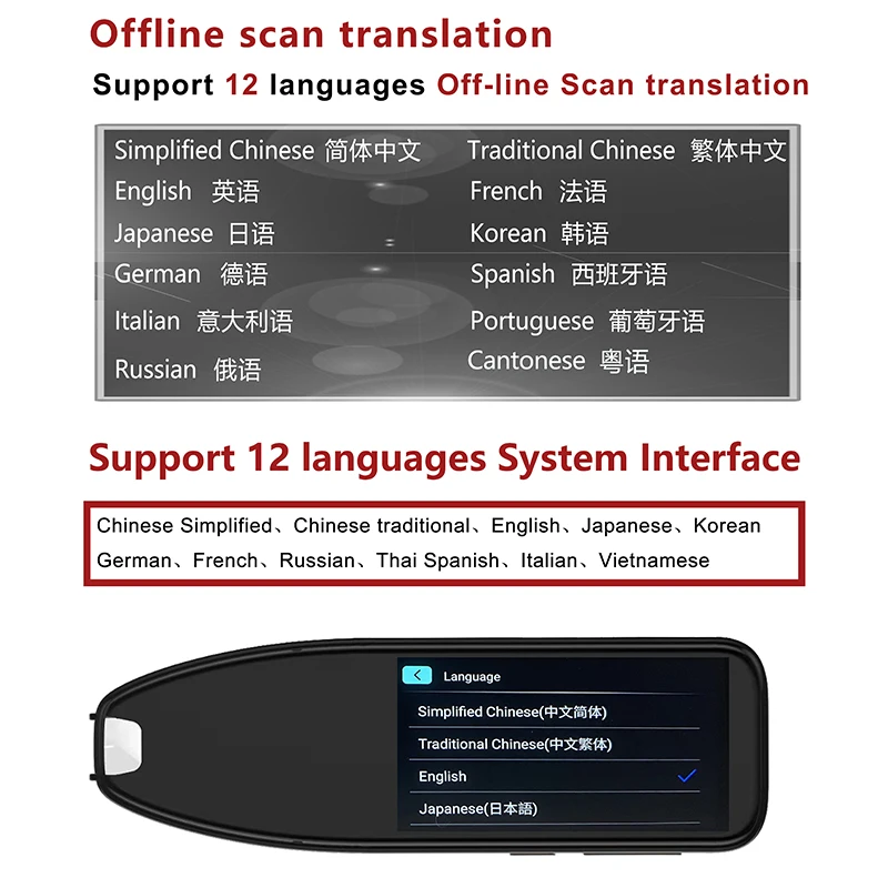 2022 Smart Voice Scan Translator Pen Multifunction Offline Translation Real Time 113 languages Translator Business Travel Abroad enlarge