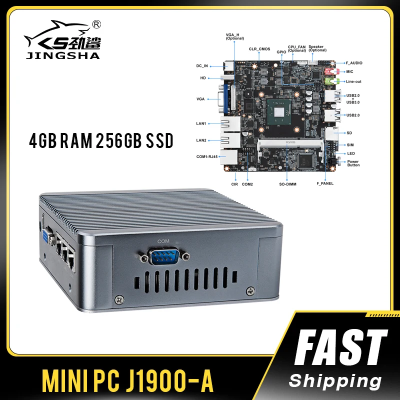 

JINGSHA Mini PC Windows 10 MINI PC Celeron J1900 DDR3 4G RAM 256GB SSD Windows 10 Pro Gaming Computer, 4K 60Hz HDMI VGA HD WiFi