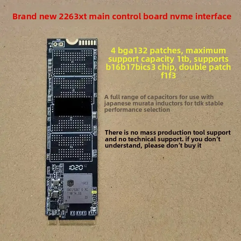 Фото Комплект для самостоятельной сборки материнской платы NVMe SSD SM2263XT, 4 патч-платы PCB BGA132 №3