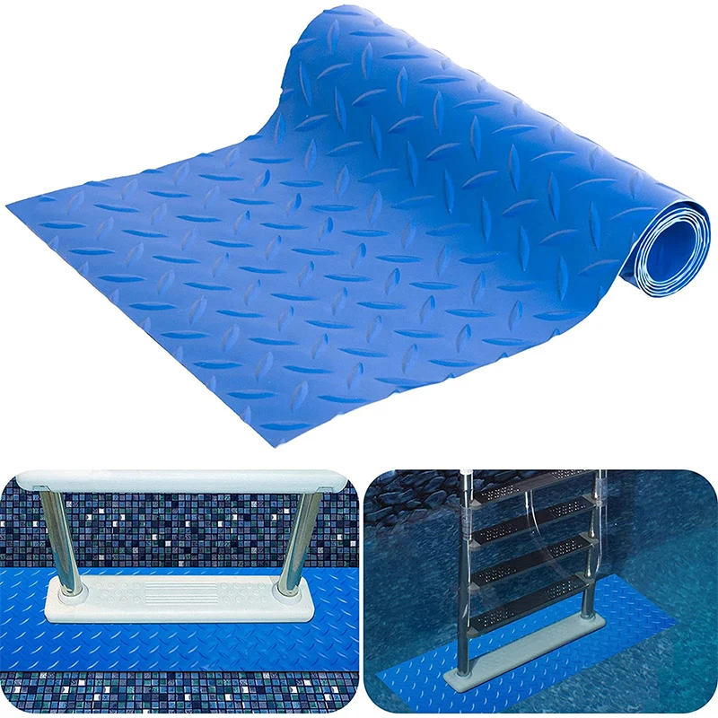 23x90cm Swimming Pool Ladder Mat Anti-Slip Texture Protection Step Pad Foot Mat Swimming Pool Table Non-Slip Step Mat Ladder Mat