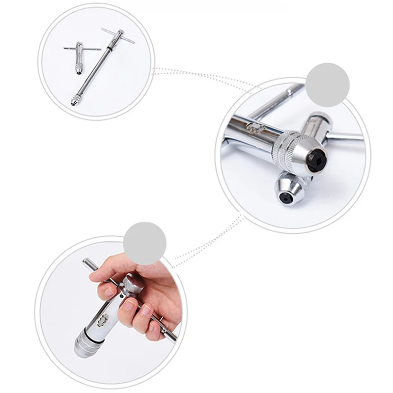 

M3-M8/M5-M12 High Carbon Steel Adjustable Machine Screw Thread Tap Ratchet Screwdriver Wrench Drill Hand Tapping Tools Household