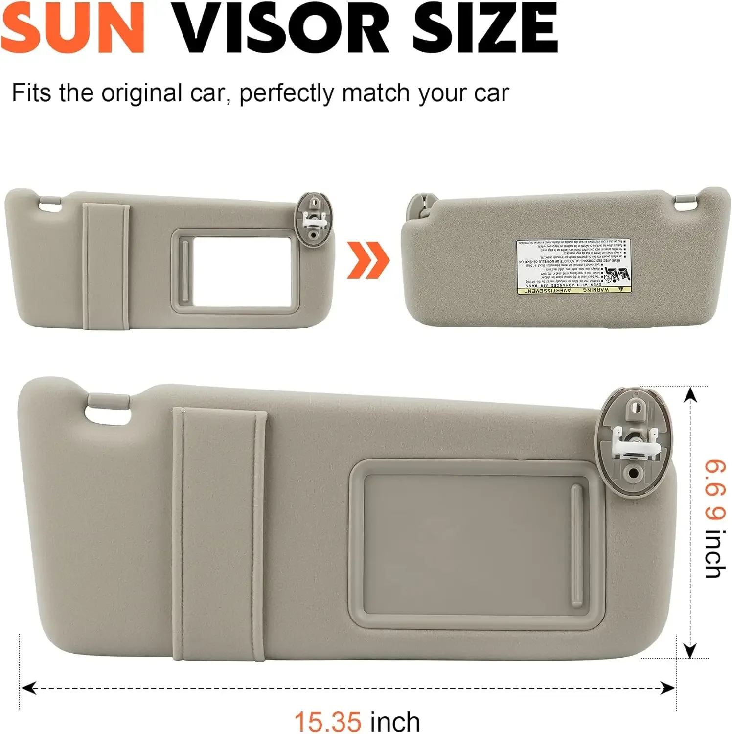 Солнцезащитный козырек для Toyota Venza 2009–2016Прочный солнцезащитный с зеркалом