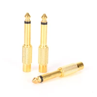 10 pcslot 6 35mm male 14 for mono jack plug audio connector soldering to rca female jack audio adapter connector gold plated