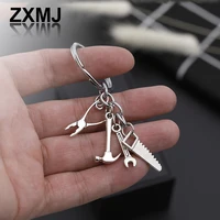 zxmj new tool keychain fashion tool set keychains fathers day gift personality keychain for men hip hop alloy key chain jewelry