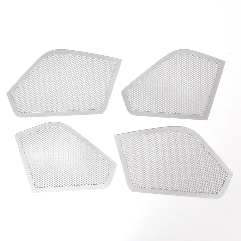 Для Porsche Taycan 2019-2022 нержавеющая сталь серебряная крышка автомобильного динамика