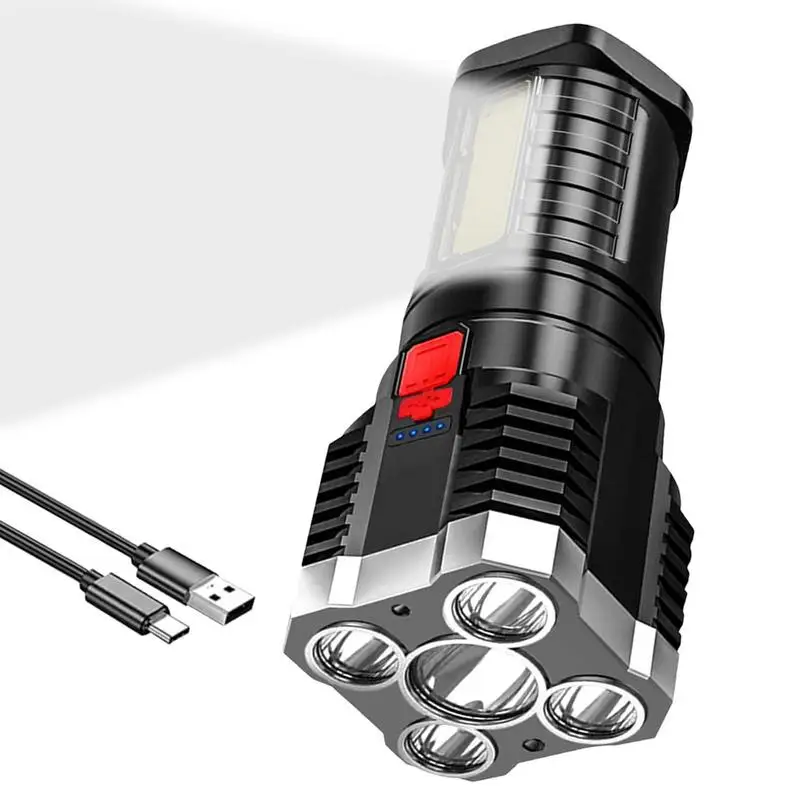 

Rechargeable LED Flashlight 5 LED Bright Flashlight 3 Modes 800mAh Power Bank IPX4 Waterproof Urgency Torch Lantern for Outdoor