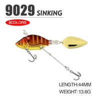 metal vib fishing lures 44mm 13 6g wobbles rotating vibration spinning bait pike trout artificial hard baits spinner spoon lure