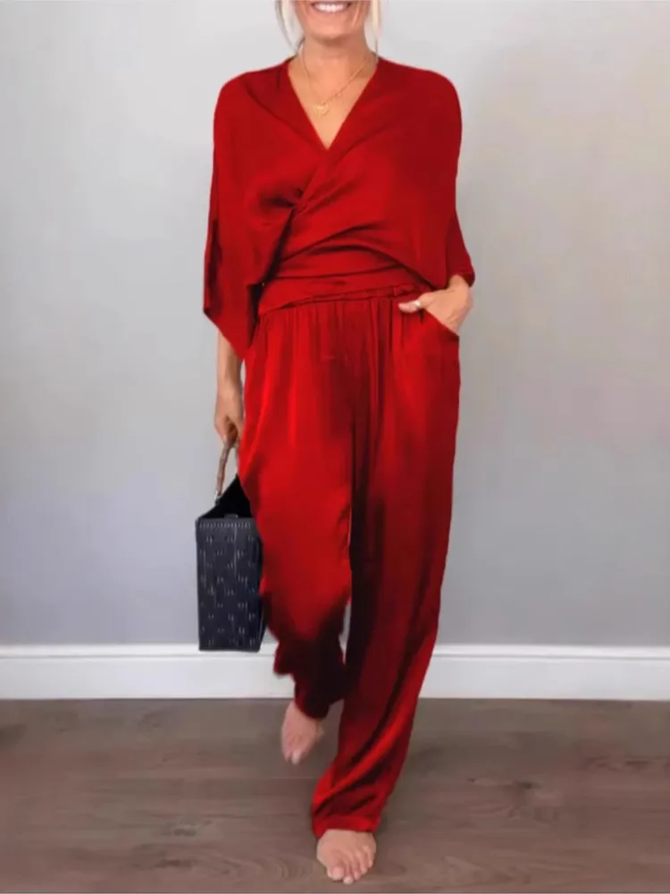 Женский комплект FUXIONGFU однотонный полиэстер