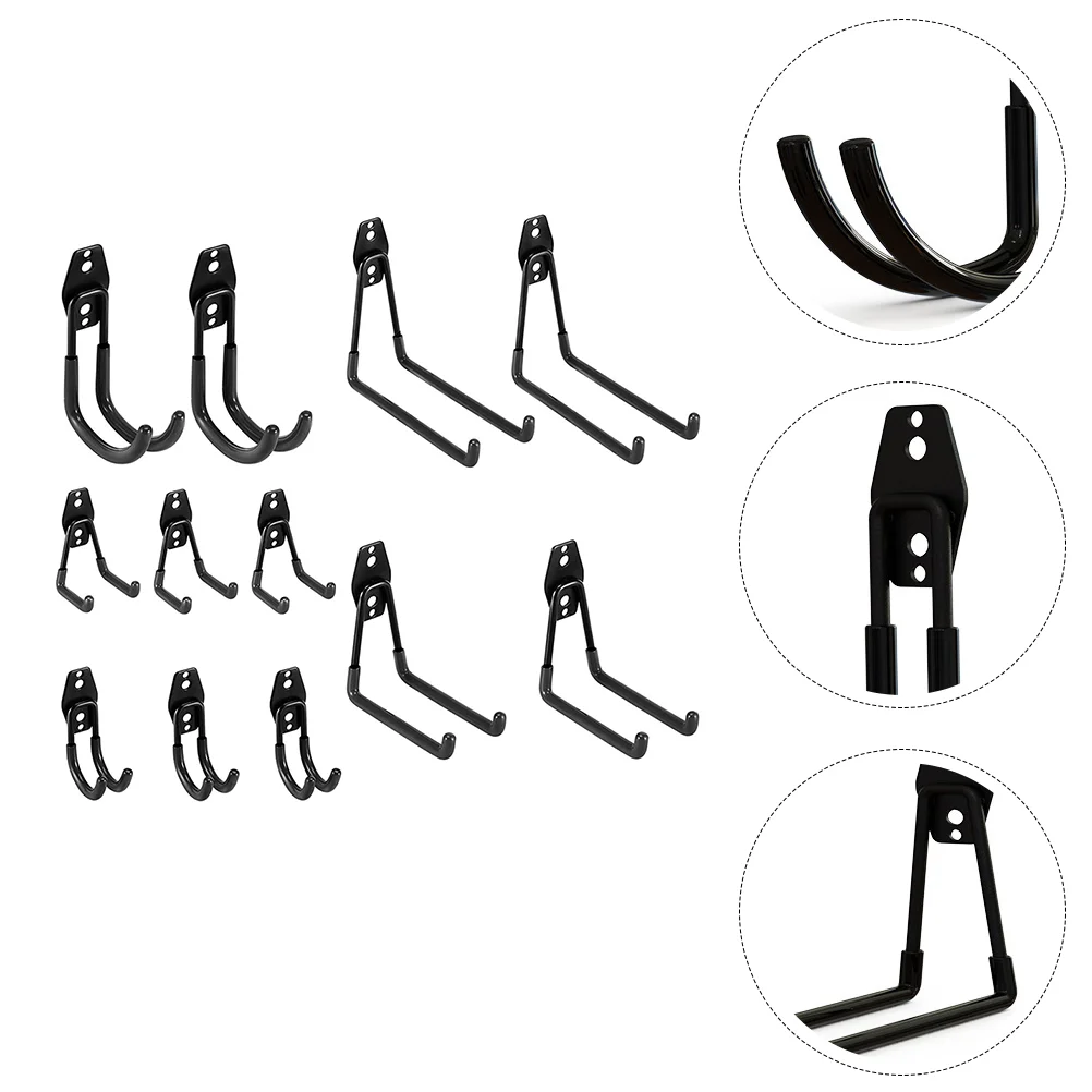 

12pcs Wall Mounted Tool Hooks Anti-Slip Iron Hangers for Warehouse Garage