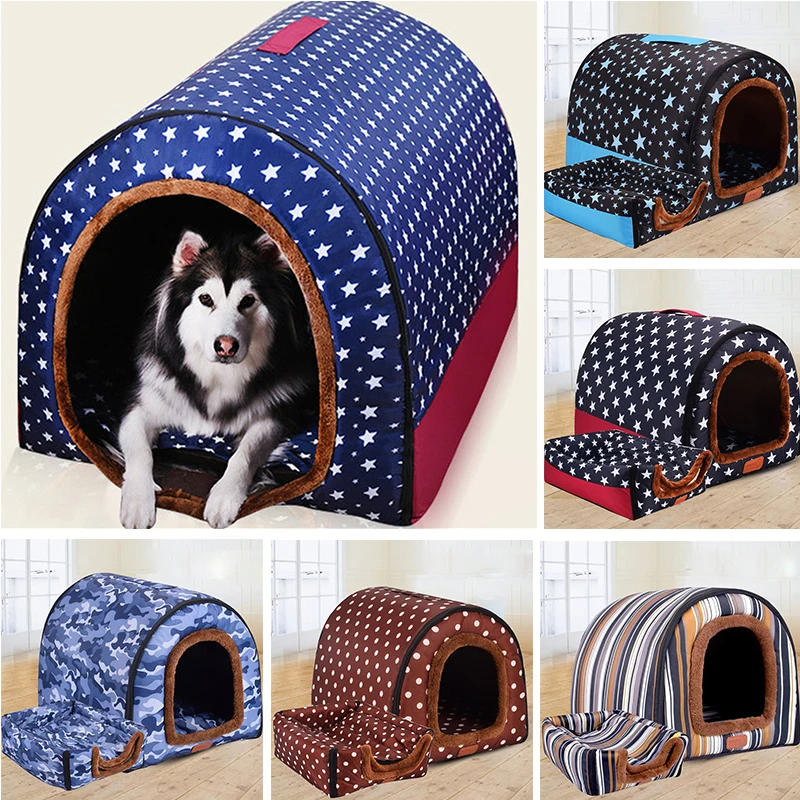 

Pet Supplies Warm Dog House Foldable Washable Pet Bed for Large Medium Dogs Travelling Portable Kennel Mat Golden Retriever Bed