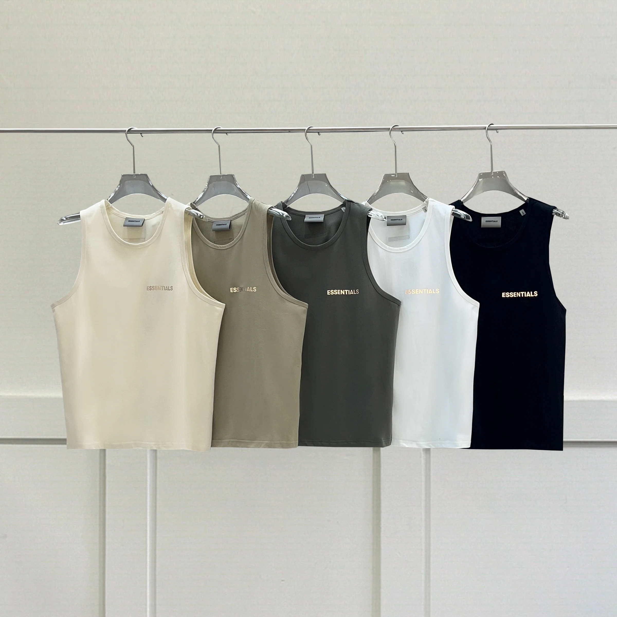 

Summer New Essentials Tank Tops Oversized reflection Letters Sleeveless Shirt Man's and Women's cotton Basketball Sports Vest