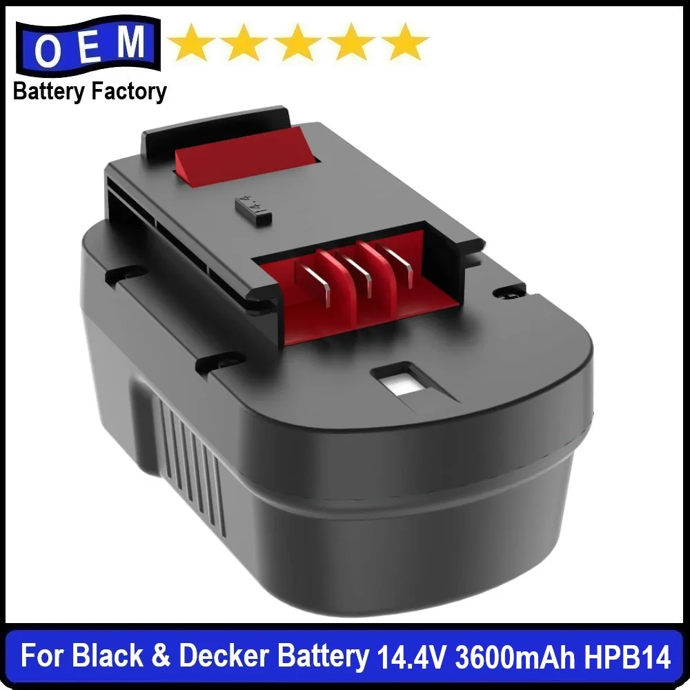 3. Аккумулятор 6 Ач, совместимый с батареей Black and Decker 14,4 В, аккумулятор HPB14 fiрестоm 499936-34 FSB14 A14 BD1444L CP14KB, электроинструменты Batt