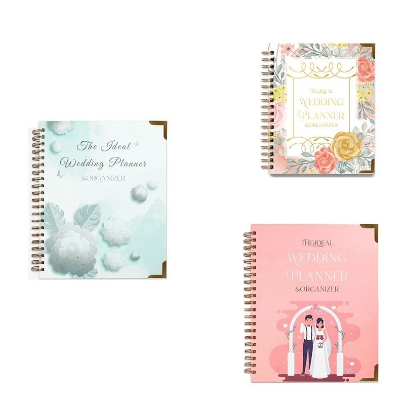 

A4 Wedding Planner Marble Gold,Undated Bridal Planning Diary Organizer,Schedule Book Planner Coil Book Wedding Plan