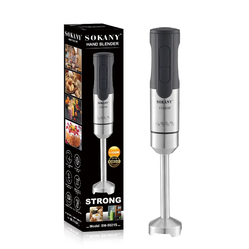 

Electric Immersion Hand Blender 1100 Watt 2 Speed with Stainless Steel Blades, Perfect for Smoothies, Puree Baby Food & Soup