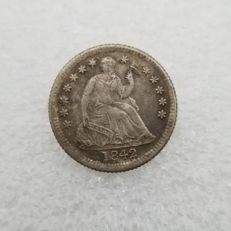 

American 1842 O Version Half Dime Brass Silver-plated Commemorative Collectible Coin Gift Lucky Challenge Coin