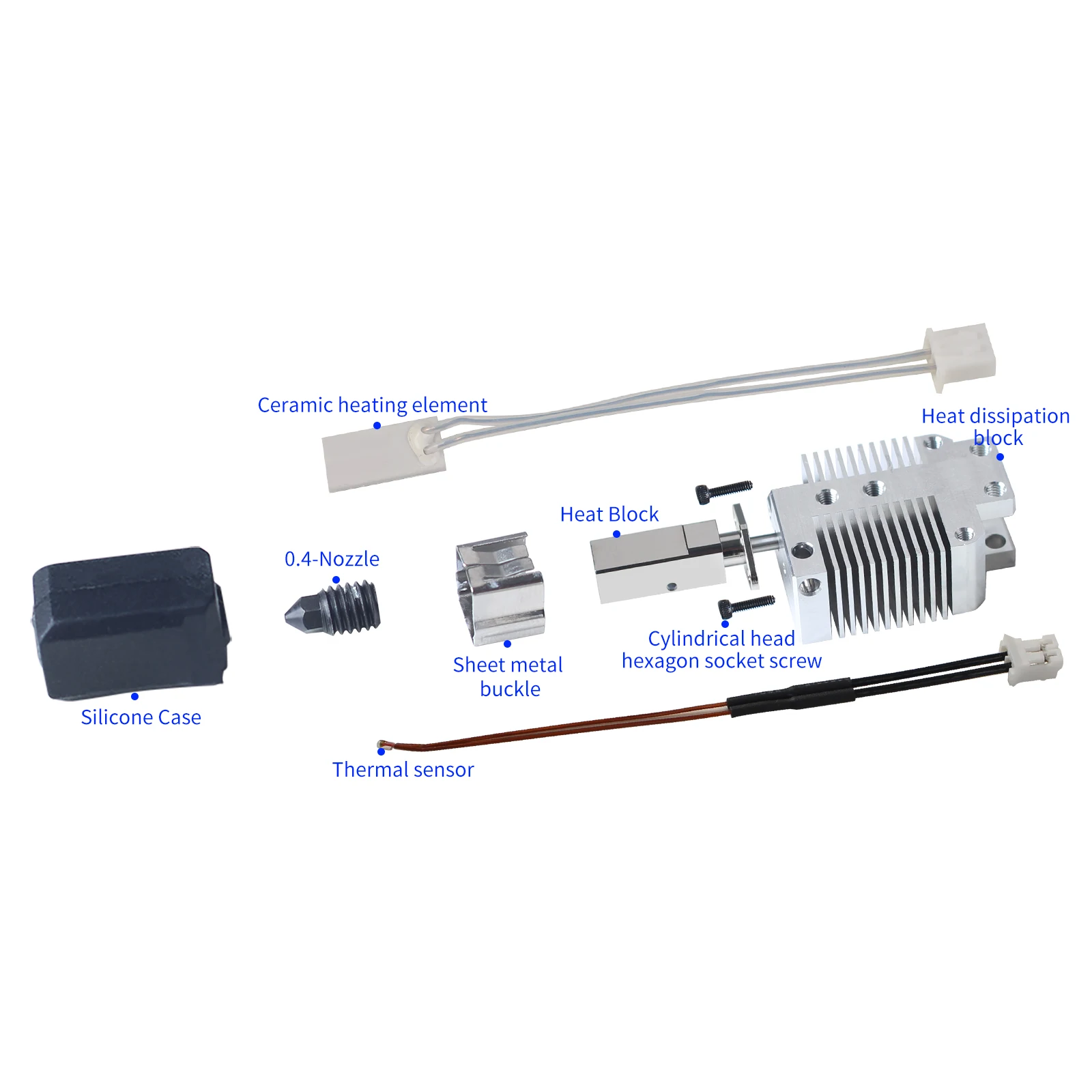 Фото Для SV08 Модернизированное сопло из закаленной стали HotEnd Kit Высокотемпературное сопло для 3D-принтера SV08 №4