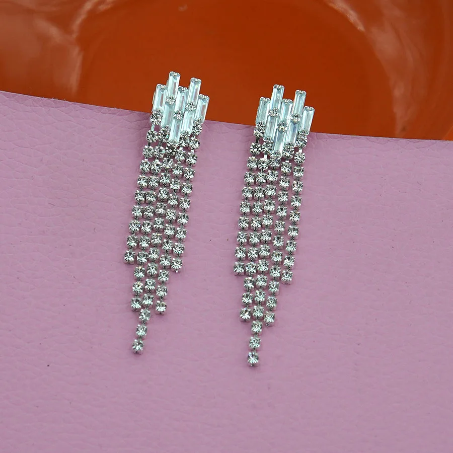 Роскошные женские серьги со стразами новые блестящие ювелирные изделия для