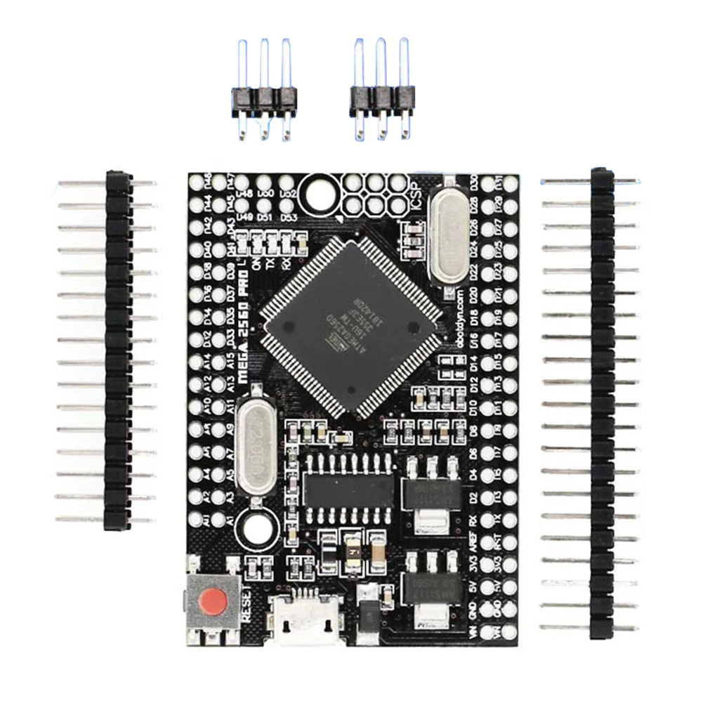 Плата Mega2560 Pro Mini 5 В 16 МГц с штекерными разъемами встраиваемая CH340G ATmega2560-16AU