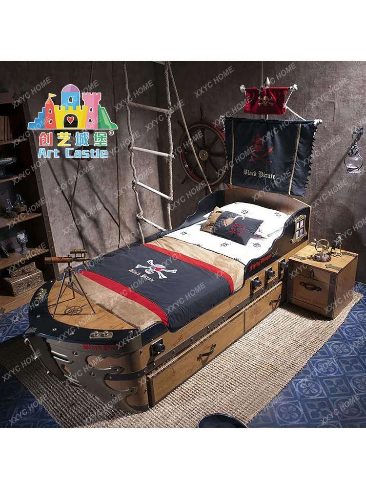 Однотонная детская двухъярусная кровать с мультяшным рисунком для родителей и