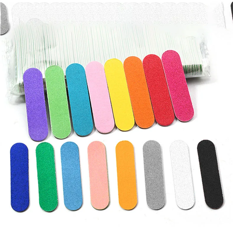 100 шт. разноцветная деревянная наждачная доска пилочка для ногтей мини-пилочка