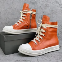 rmk owews brand rick high top board shoes owens sneakers mens pink leather casualshoes mens sneakers mens shoes women shoes